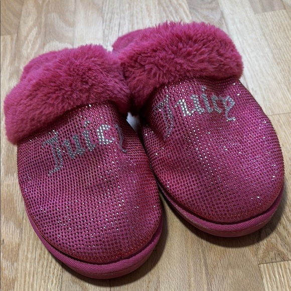 Juicy Couture Kisses Pink Slide On Slipper Faux Fur Women's Size 10 - Used - Picture 1 of 5